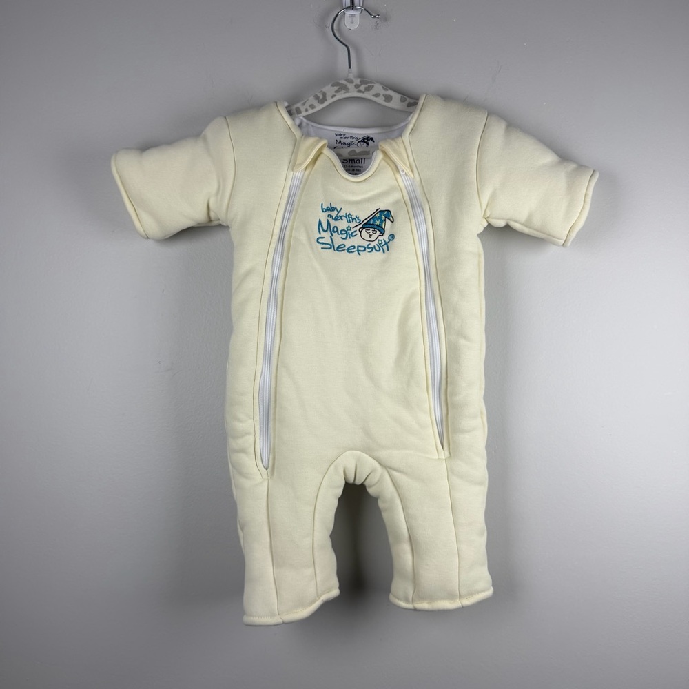 Baby Merlin's Magic Sleepsuit Infant Small 3-6 Months Yellow Double Zip Cotton